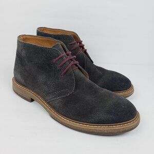 1901 Canyon Mens Size 9 Grey Black Suede Formal Casual Chukka Boots Shoes